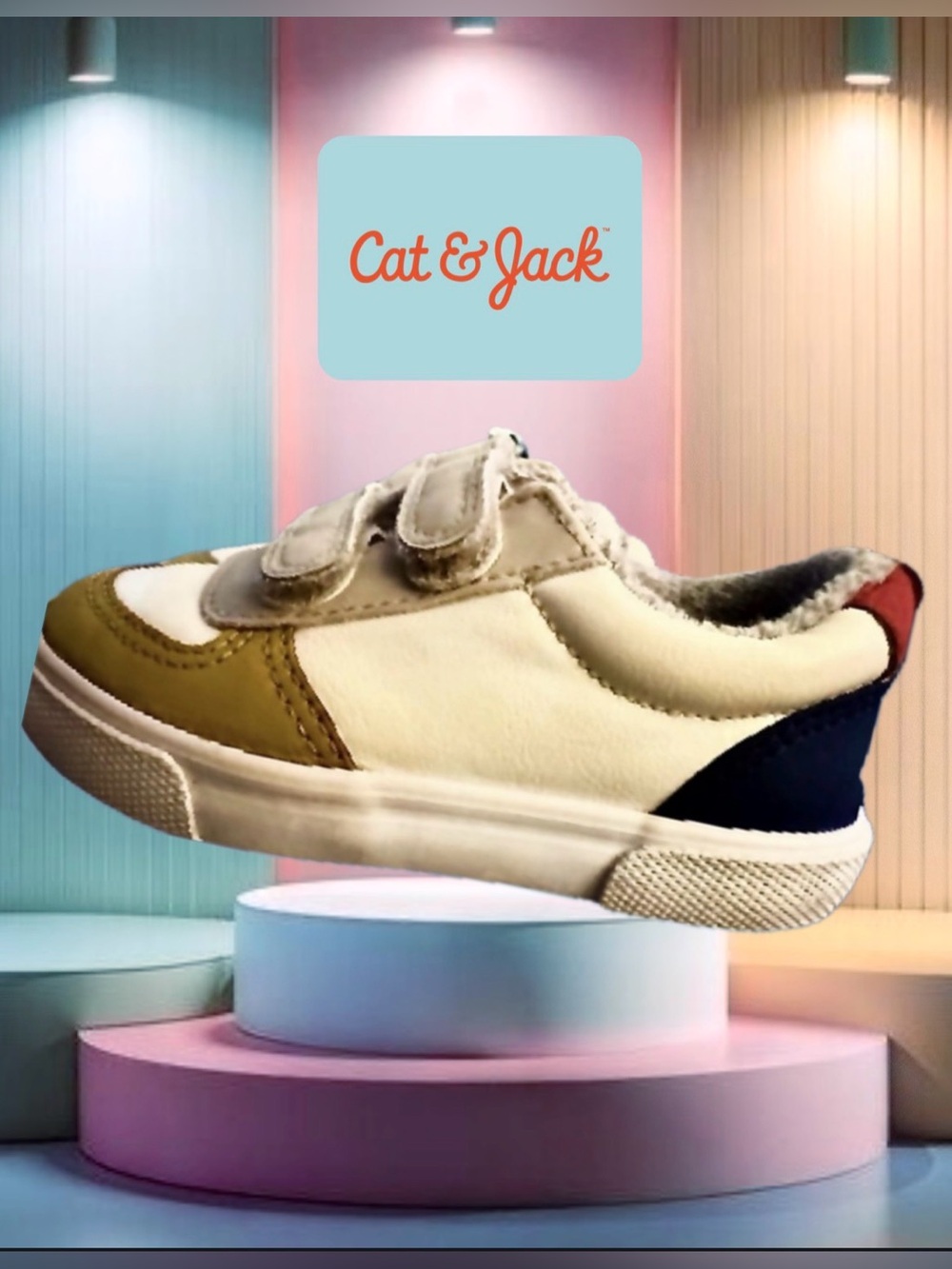 Cat & Jack Kids' White, Red, Yellow, & Blue Sneakers